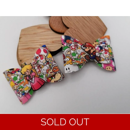 Super Mario Peach & Mario Hair Bow Set